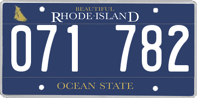 RI license plate 071782