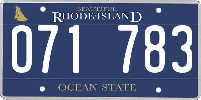 RI license plate 071783