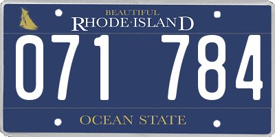 RI license plate 071784