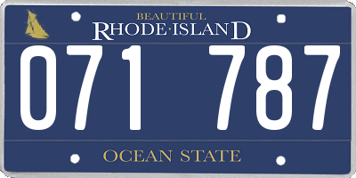 RI license plate 071787