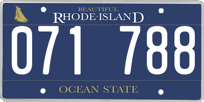 RI license plate 071788