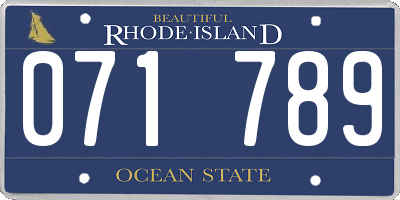 RI license plate 071789
