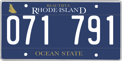 RI license plate 071791