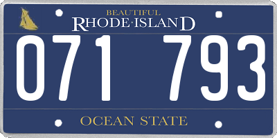 RI license plate 071793