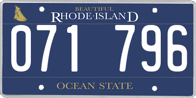 RI license plate 071796