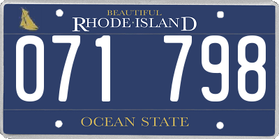 RI license plate 071798