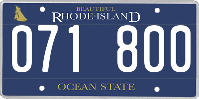 RI license plate 071800