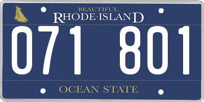 RI license plate 071801