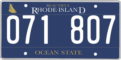 RI license plate 071807