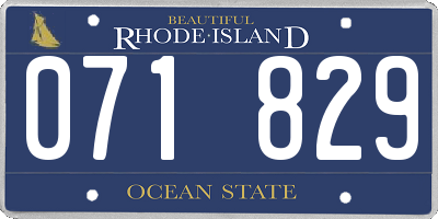 RI license plate 071829