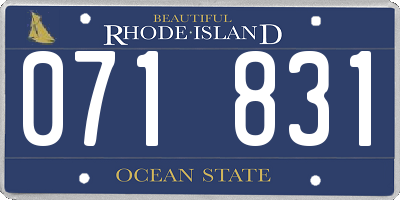 RI license plate 071831