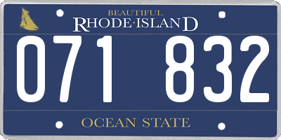 RI license plate 071832