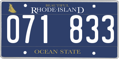 RI license plate 071833
