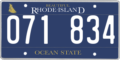 RI license plate 071834
