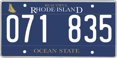 RI license plate 071835