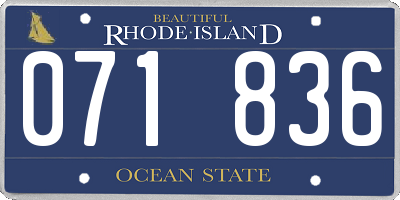 RI license plate 071836