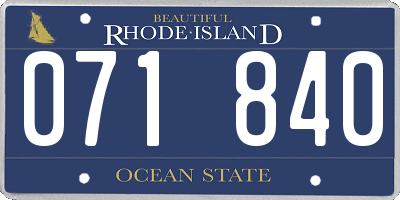RI license plate 071840
