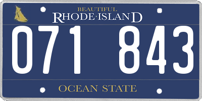 RI license plate 071843
