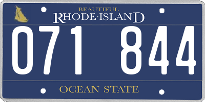 RI license plate 071844