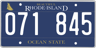 RI license plate 071845