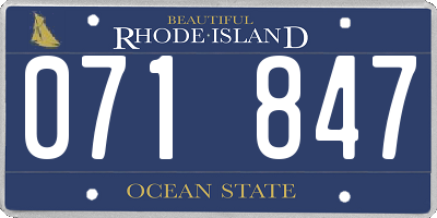 RI license plate 071847