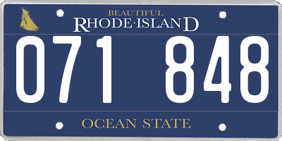 RI license plate 071848