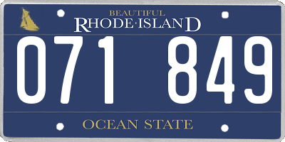 RI license plate 071849