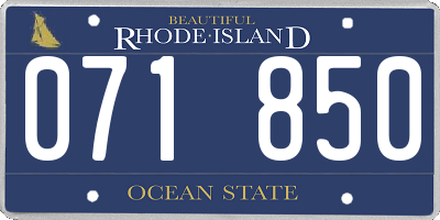 RI license plate 071850