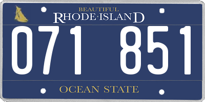 RI license plate 071851