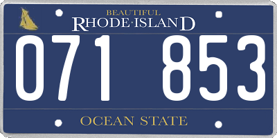 RI license plate 071853