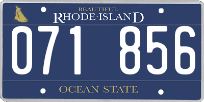 RI license plate 071856