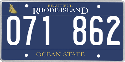RI license plate 071862