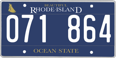 RI license plate 071864
