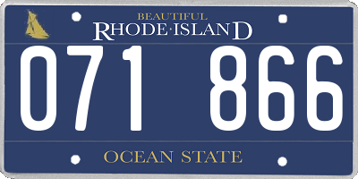 RI license plate 071866