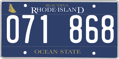 RI license plate 071868
