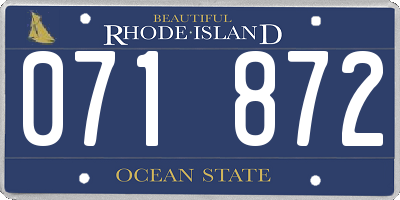 RI license plate 071872