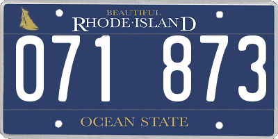 RI license plate 071873