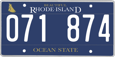 RI license plate 071874