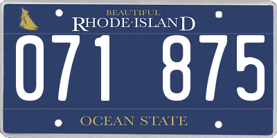 RI license plate 071875