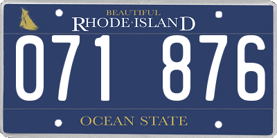 RI license plate 071876