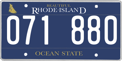 RI license plate 071880
