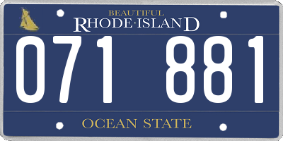 RI license plate 071881