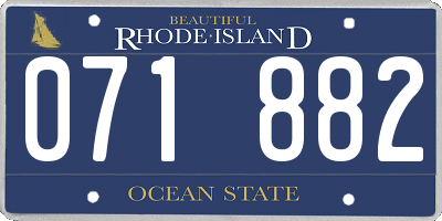 RI license plate 071882