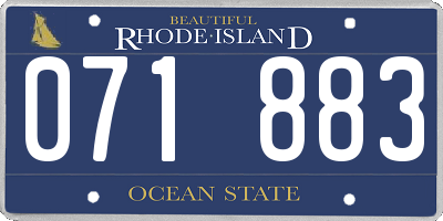 RI license plate 071883