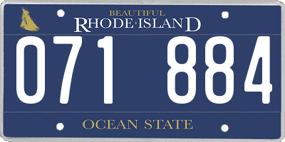 RI license plate 071884