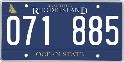 RI license plate 071885