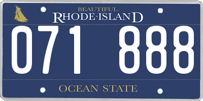 RI license plate 071888