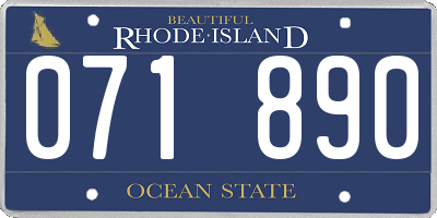 RI license plate 071890