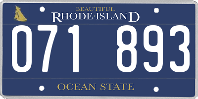 RI license plate 071893
