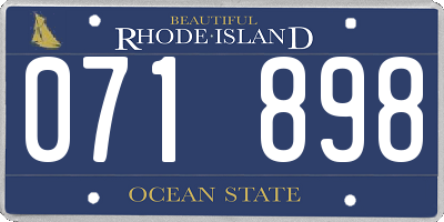 RI license plate 071898